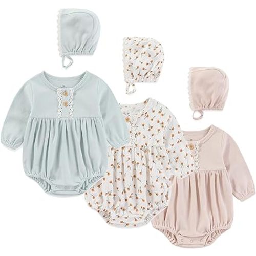 Newborn Baby Girl Bodysuit Suit Baby Clothes Long Sleeve/Short Sleeve 3 Outfit Bundle Mix Match