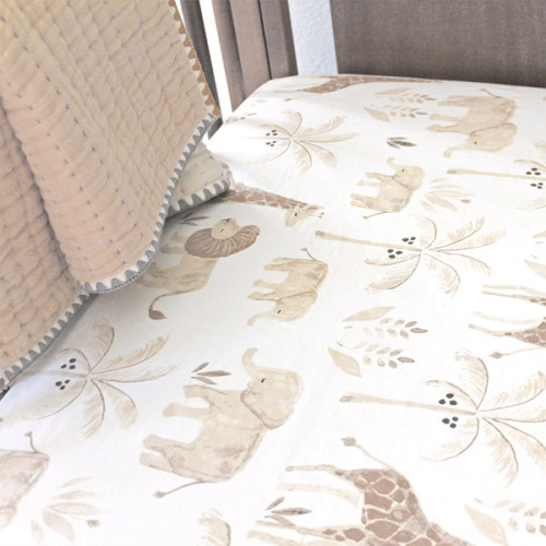 Kendi Fitted Crib Sheet (Safari Animal) - Crane Baby | Maisonette