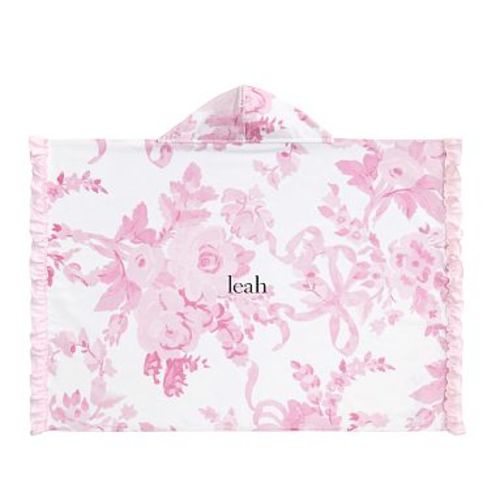 LoveShackFancy Damask Baby Beach Hooded Towel ,Pink