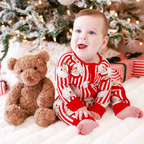 Christmas Bamboo Convertible Zip Rompers