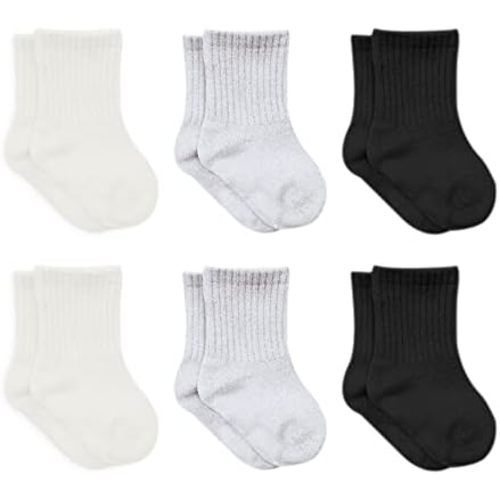 bistyle Baby Grip Ankle Socks 6 Pairs | Newborn Infant Toddlers Sock Organic Cotton | Kids Boys Girls Ankle