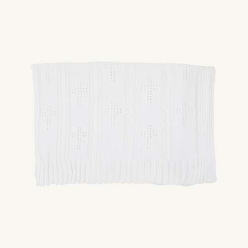 Bailey Baby Blanket - Worth Avenue White & Crosses