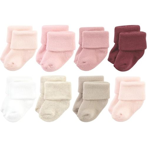Hudson Baby Baby Girls' Cotton Rich Newborn and Terry Socks