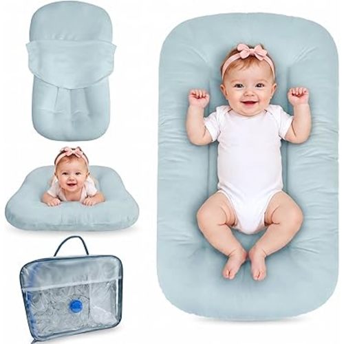 Baby Lounger 0-24 Months Newborn Infant Cotton Floor Seats Support Cushion (Blue)