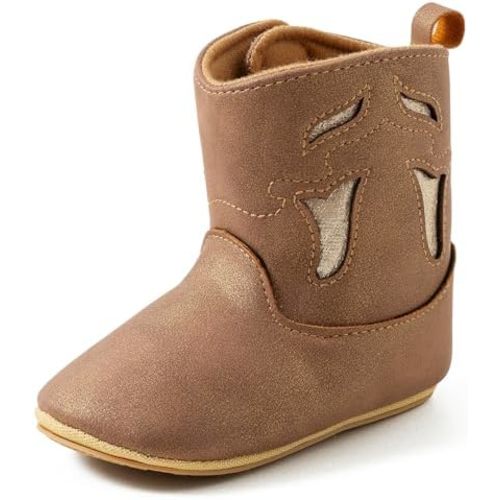 Jastore Baby Cowboy Boots Western Boots Toddler Cowboy Bootie Soft Sole Non-Slip Crib Shoes for Infant Boys Girls
