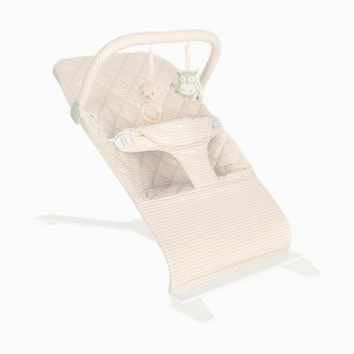 Alpine Deluxe Portable Bouncer - Tan Linen Stripe
