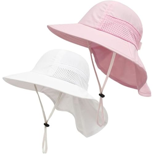 Toddler Sun Hat Baby Beach Hat Summer UPF 50+ Protection Caps for Boys Girls Wide Brim Neck Flap Outdoor Play Hats