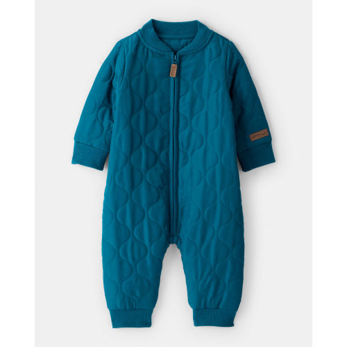 Baby Boy Quilted Long-Sleeve Jumpsuit - Blue - Carter's | Carter's