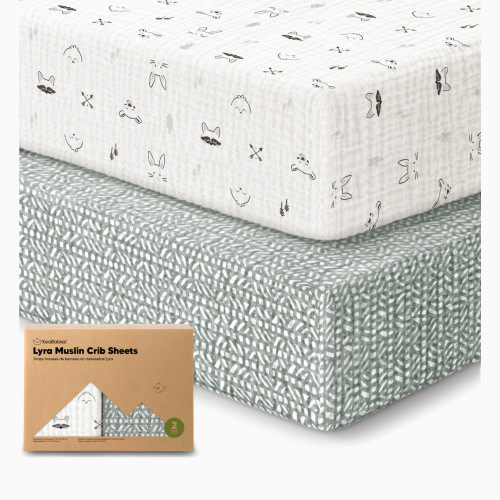 KeaBabies 2-Pack Lyra Muslin Crib Sheets - Nordic