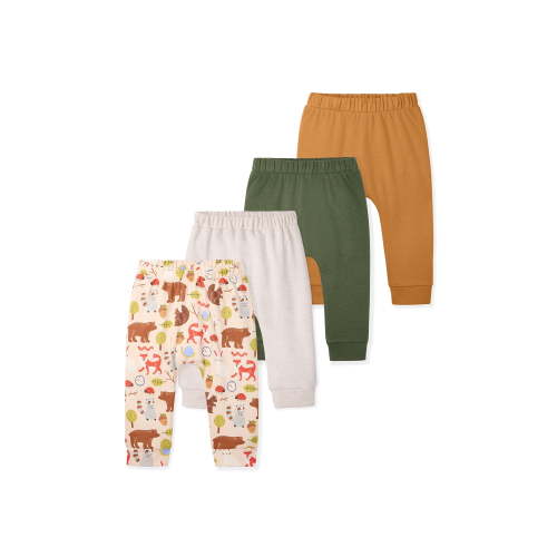 Garanimals Baby Boy Cotton Pull-On Joggers, Solids & Prints, 4-Pack, 0–24M