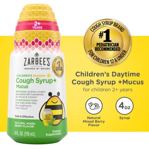 Zarbee's Children's Daytime Honey Cough Syrup + Mucus, Berry, 4 fl. oz