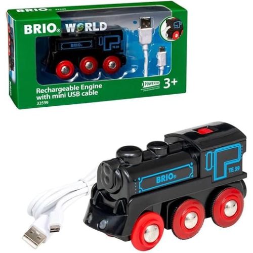 BRIO World - 33599 Rechargeable Engine | Battery-Powered Toy Train for Kids Aged 3+