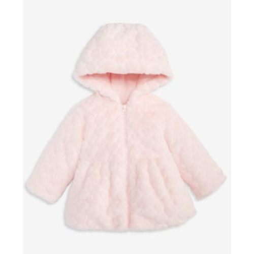 Baby Girls Hooded Embossed-Heart Faux-Fur Jacket, Macy's Exclusive