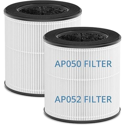Tailulu Official AP050 AP052 Air Purifier Replacement Filter, 3-in-1 Air Purifier Filter, True H13 HEPA Filter, 2Pack