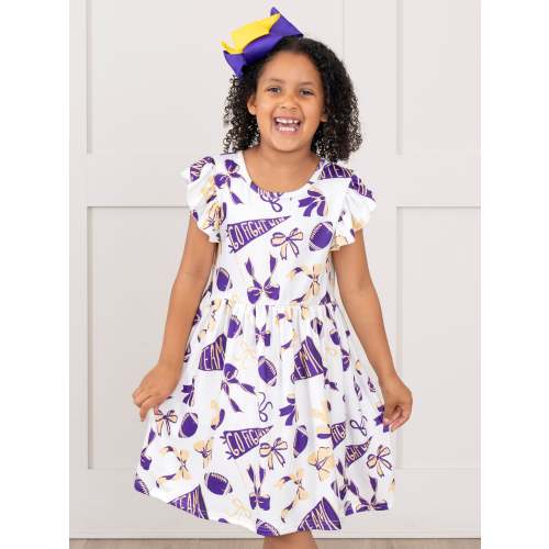 Go Team Flutter Swing Dress - Louisiana