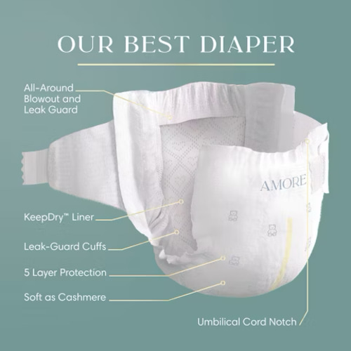 Pampers AMORE Diapers - 1 (132 Count)