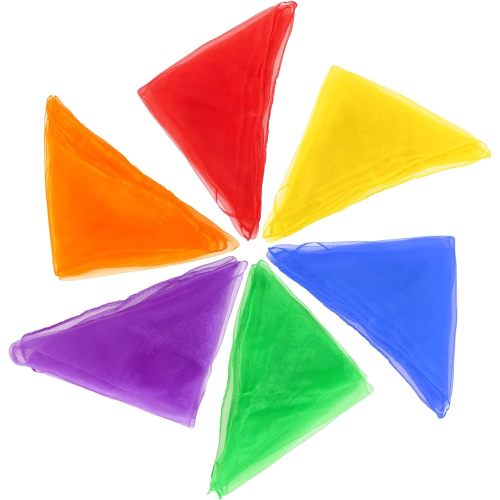Midelong 6 Pcs Square Dance Scarves, 24 Inch Juggling Scarves for Magic Trick & Performance, 6 Colors