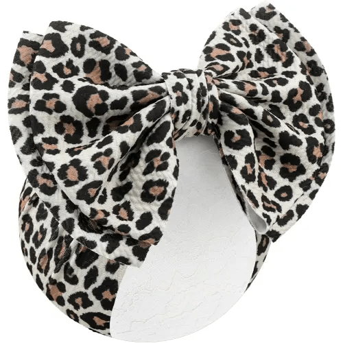 YanJie Bows for Baby Girl Leopard Print Headbands for Girls 7’’ Brown Bow Toddler Hair Accessories Newborn Infant Baby Headband
