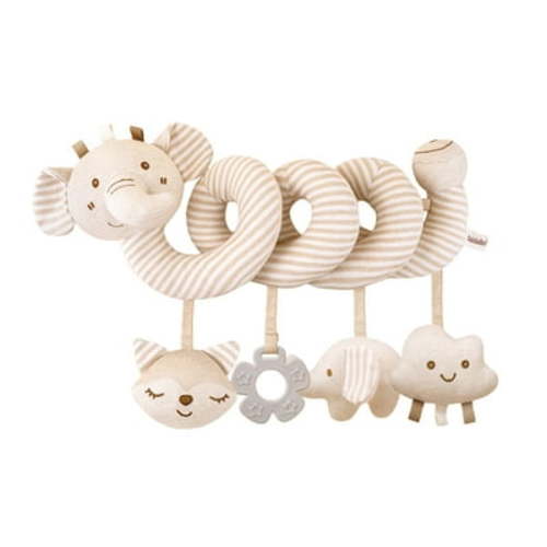 Baby Spiral Plush Stretch Toy Sensory Rattles Stroller Crib Car Seat Teether