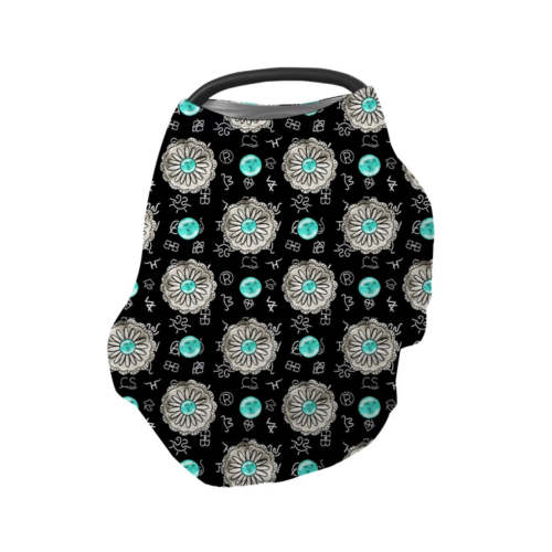 Turquoise concho car seat cover multi use
