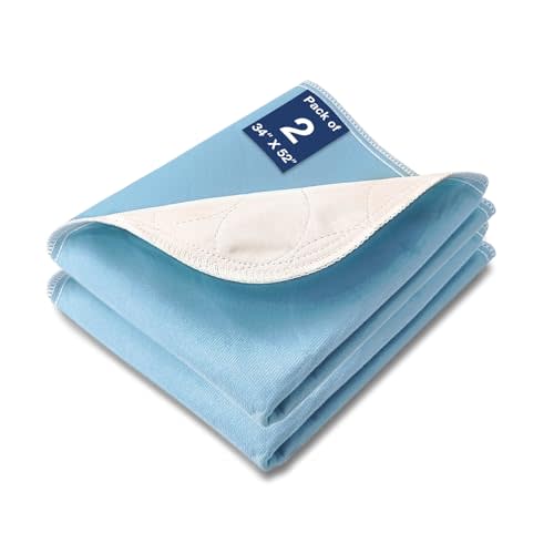SOLOSHINE Bed Pads Washable Waterproof, 34" x 52" (2 Pack) Incontinence Bed Pads, Waterproof Bed Pad & Pee Pad, Perfect for Kids, Adults, The Elderly and Pets