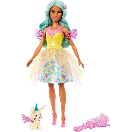 Barbie A Touch of Magic Doll & Accessories Set, Teresa Fashion Doll with Fantasy Outfit, Pet, Leash & Styling Pieces