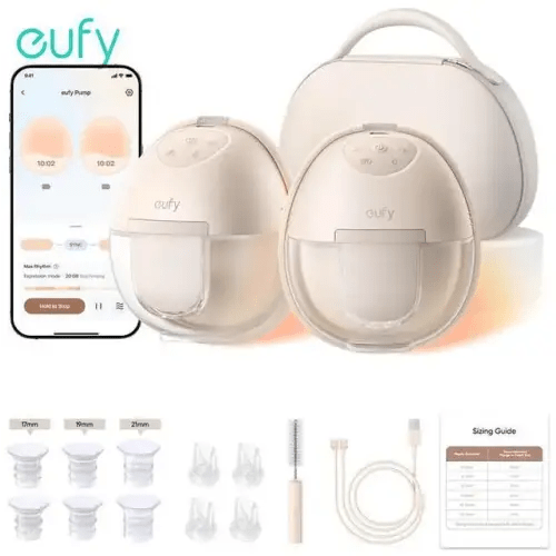 eufy Security Heated Wearable Breast Pump S1 Pro, Slim Hands-Free with Industry-Leading HeatFlow Tech, Wireless Charging Case, App-Controlled