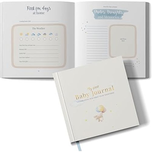 Tiny Trees® Baby Memory Book - My First Year Baby Diary I 51 Pages - Gift for Baby Showers - Parent's Diary for Expectant Mothers, Fathers, and Families | Milestones & Monthly Celebrations