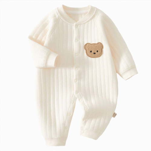 XZNPDUCQ 0-3 Months Unisex Newborn Baby Clothes Jumpsuit Spring Cotton Newborn Baby Spring Clothing Cute Baby Clothes Sleep & Play One-Piece Bodysuit,A89-Beige