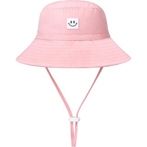 Baby Sun Hat Smile Face Toddler UPF 50+ Sun Protective Bucket hat Nice Beach hat for Baby Girl boy Adjustable Cap