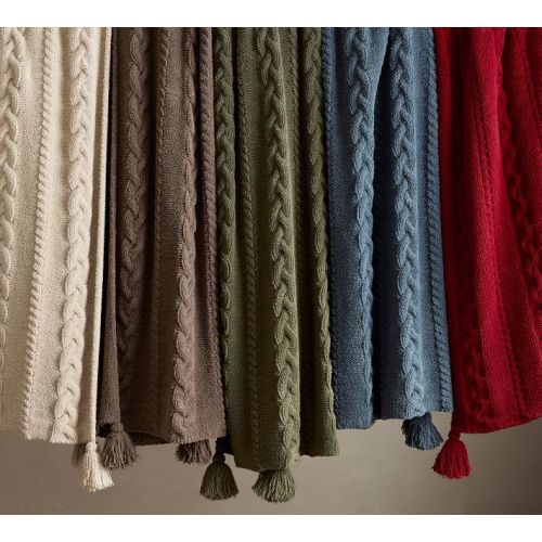 Classic Cable Knit Throw
