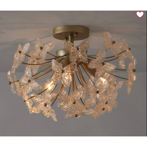 Monique Lhuillier Crystal Butterfly Flush Mount (16")