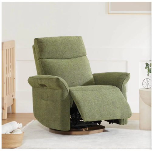 Vinca Power Swivel Nursery Glider Recliner with Power Lumbar & Headrest