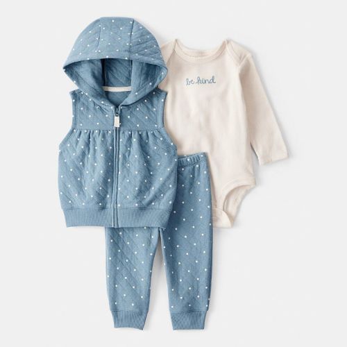 Baby Girl Carter's 3-pc. Quilted Vest, Bodysuit & Pants Set