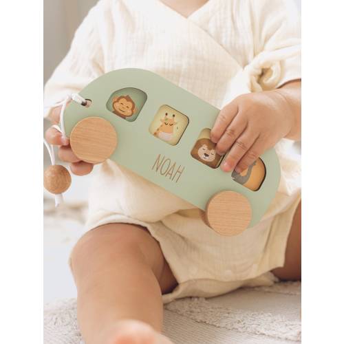 First Birthday Gift for Baby Boy and Baby Girl. Personalized Wooden Bus. 1st Birthday Gift. Name Toy Car. Toy For Toddlers. Baptism Gifts.