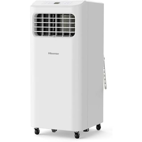 Hisense Portable Air Conditioner 6,000 BTU Cooling Dehumidifier Fan for Smaller Room up to 250 sq ft, Remote Control, White (Renewed)