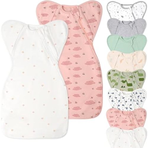 Organic Cotton Baby Sleep Sacks Swaddles 3-6 Months Newborn Girls 2 Packs