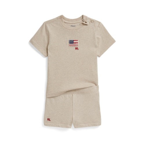 Jersey Knit Cotton Top & Shorts Set