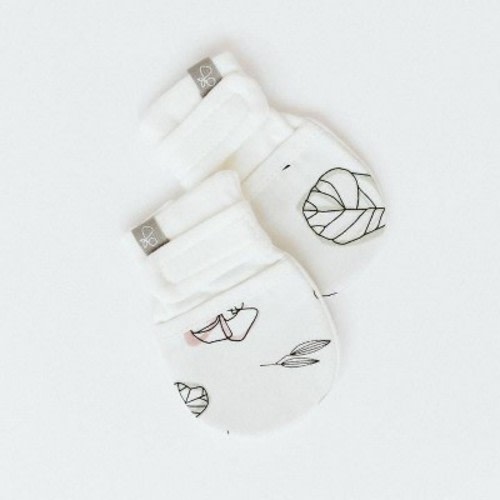 Goumi Baby Girls' Organic Cotton Abstract Floral Mittens - 0-3M