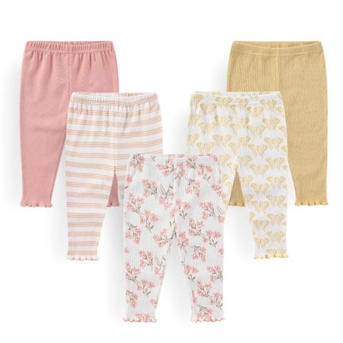 JELYLOVE Unisex Baby Boy Girl Pants Sets Cotton Soft Infants Bottoms Casual 5 Pack 0-12 Month Babies' Leggings