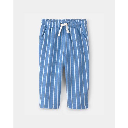 Baby Striped French Terry Pants - Blue/White | Carter's
