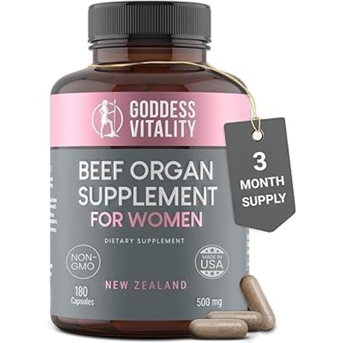 Beef Organ Supplement for Women | Ovary, Uterus & Reproductive Nourishment + Liver, Kidney & Heart for Cycle Harmony, Mood Ease & Feminine Energy | 90 Day Supply