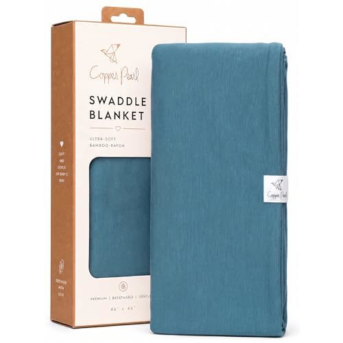 Copper Pearl Swaddle Blankets for Newborns | Soft Stretchy Receiving Blankets for Boys and Girls | Large 46 x 46 Inch Baby Blankets | Lightweight and Breathable Swaddles | Steel