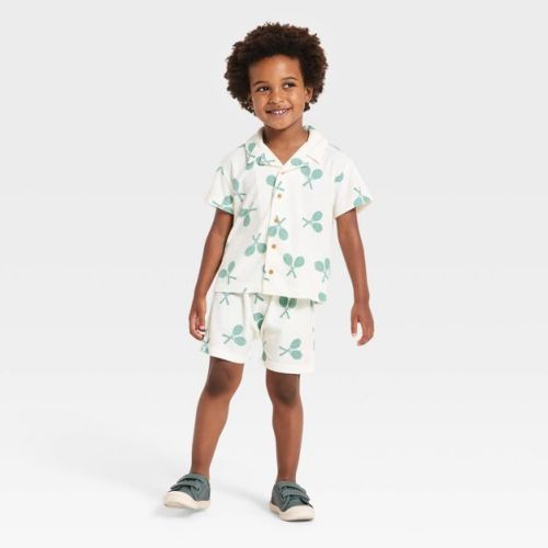 Grayson Mini Toddler Boys' Tennis Matching T-Shirt and Shorts Set - Off-White 3T