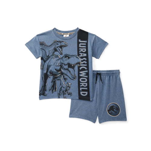 Jurassic World Toddler Boy Short Sleeve Graphic Tee and Matching Shorts Set, 2-Piece, Sizes 12M-5T