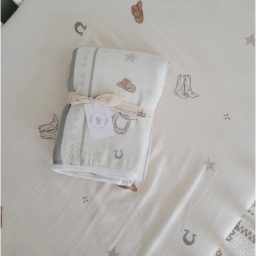 Vintage Country- Cowboy Muslin Crib Sheet