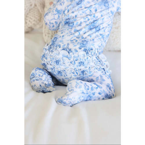 Betsy's Blooms Ruffle Zipper Footie