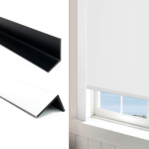 Keego 100% Blackout PVC Light Blocking Strips for Window Shades - Block Light Along The Sides of Blackout Blinds Great for Bedroom Nursery (White, 58.5", 2pcs)
