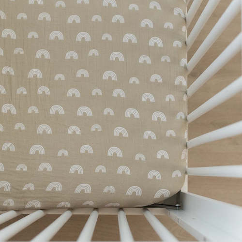 Sand Rainbow Muslin Crib Sheet