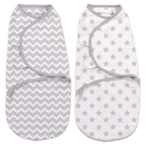 SwaddleMe® Original Swaddle 2pk - Gray Chevron/Stars (S, 0-3mo)